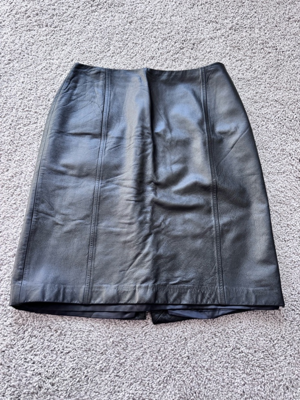 Ann Taylor Loft Women’s Black Leather Lined Pencil Skirt